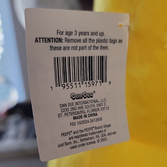 Vibrant Yellow Peeps Plush Bunny Toy-NWT - Picture 3 of 9